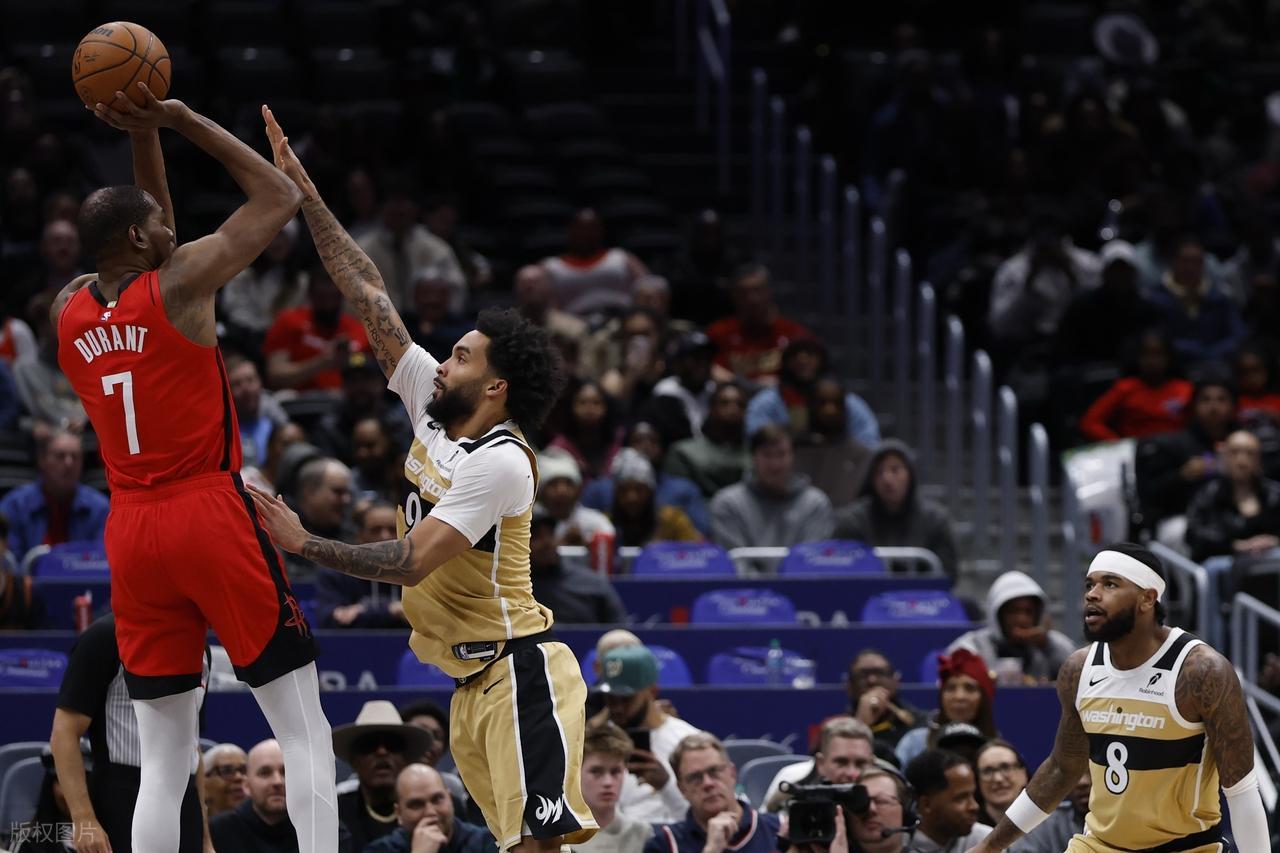 太强了！火箭探花19+7+10+6+2创纪录！申京打爆奇才！杜兰特无解